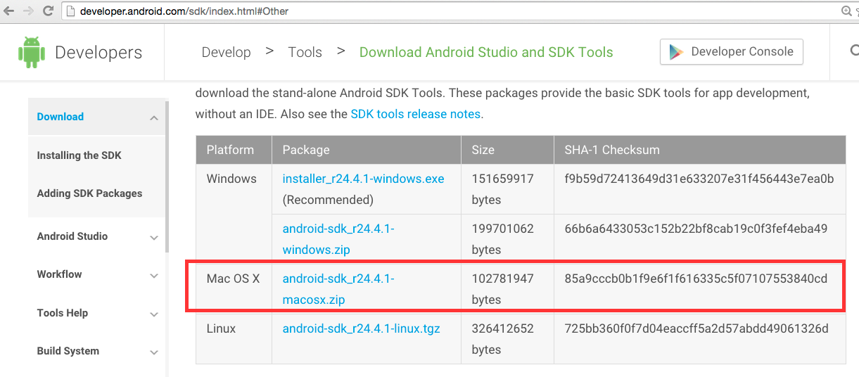 android sdk download standalone
